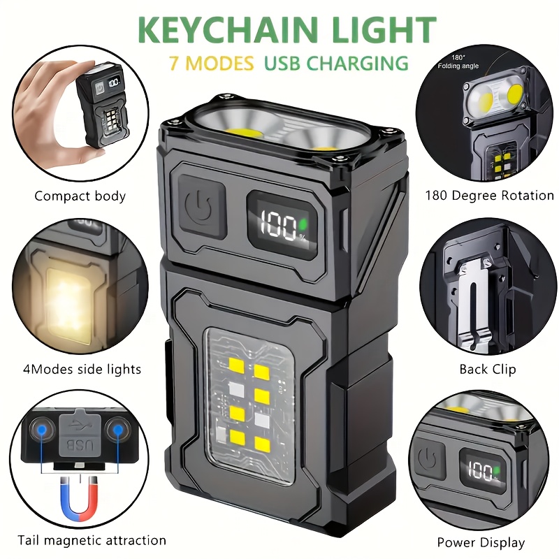 Outdoor Camping Light Portable - Mini Rechargeable LED Pocket Flashlight Portable