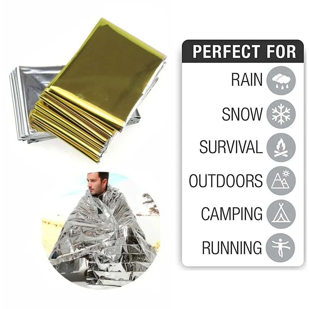 Outdoor Camping Floor Mat - 5Pcs Emergency Thermal Blanket Folding Waterproof