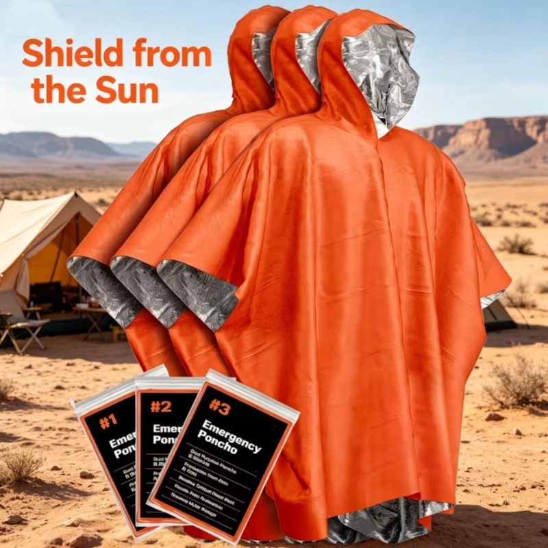 Outdoor Camping Blanket - 1-5PCS Multifunctional Survival Raincoat Emergency Blanket