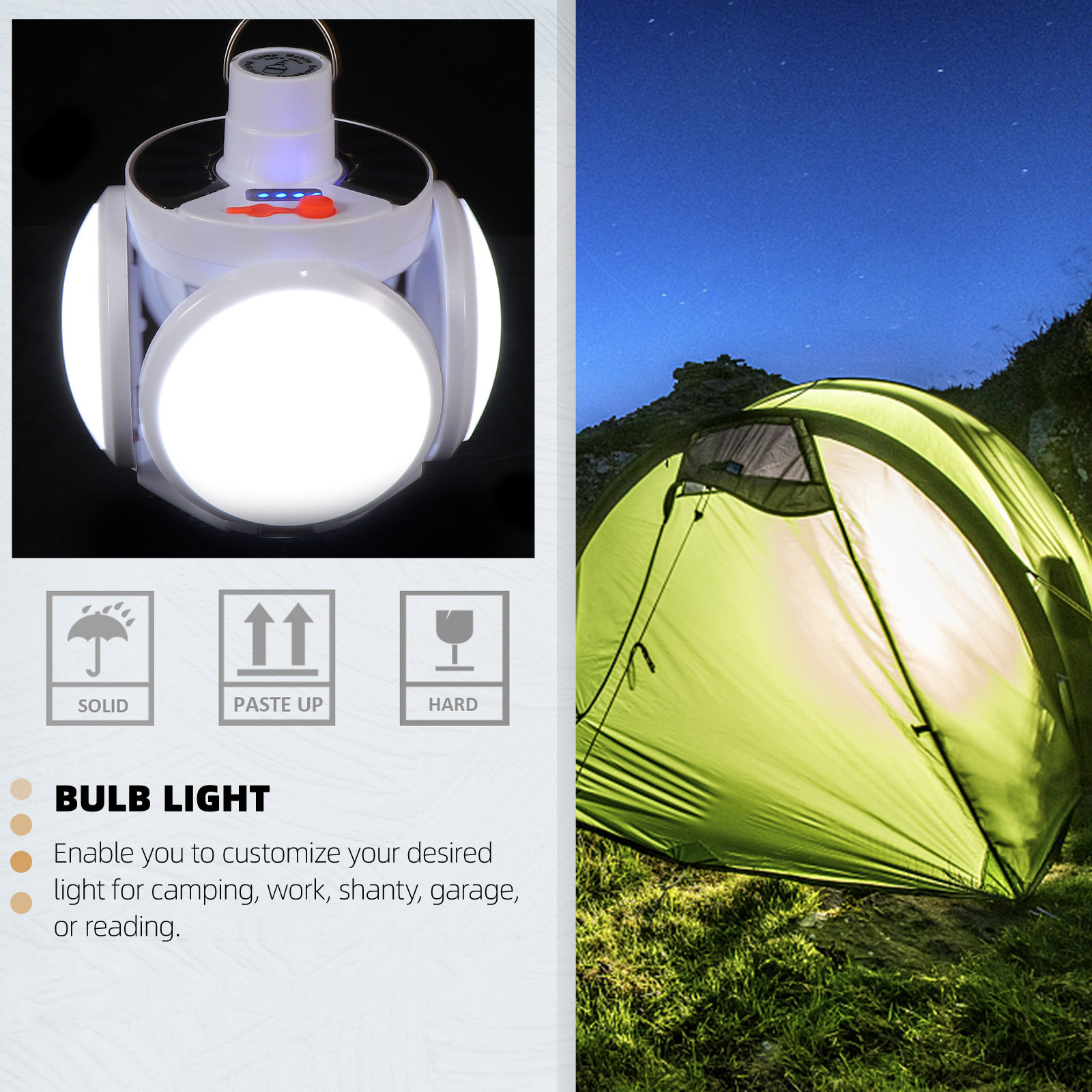1Pcs Solar Energy Bulb Lamp Fo - đánh giá và giá Outdoor Camping Tent