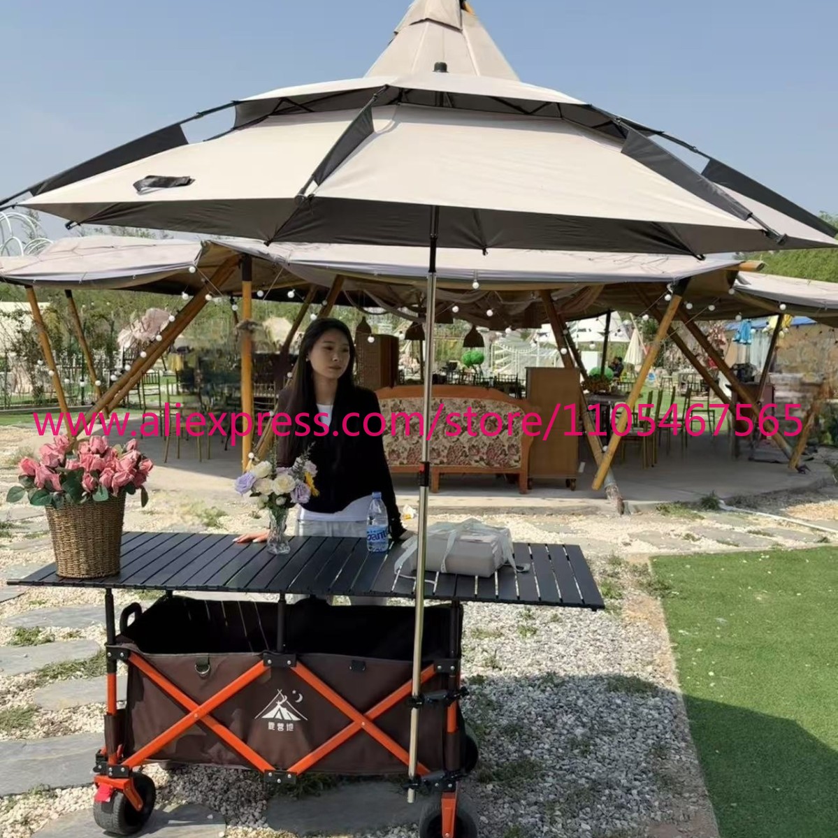 1PCS camper stall large foldab - đánh giá và giá Outdoor Camping Table