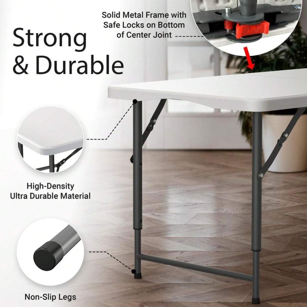 4FT Foldable Table Adjustable  - đánh giá và giá Outdoor Camping Table